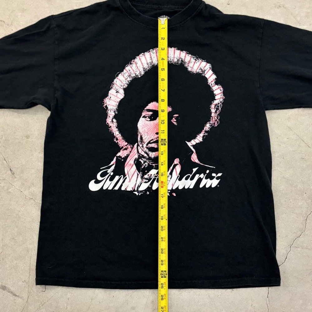 Authentic Jimi Hendrix Mens Black Long Sleeve Graphic T-Shirt Rock Band Tee L - Picture 5 of 6